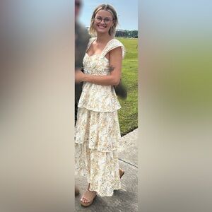 Floral Eyelet Maxi Dress